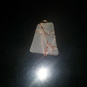 Copper wire wrapped pendant